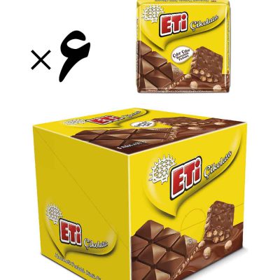 شکلات اتی با مغز تکه های ترد و پفکی کاراملی 6 عددی Eti