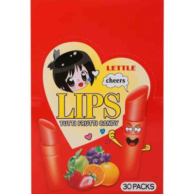 آبنبات ماتیکی لیپس 30 عددی طعم توتی فروتی Lips Tutti Frutti Candy