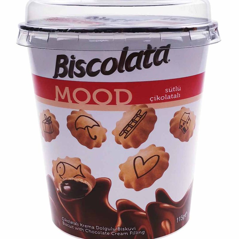 بیسکوییت لیوانی بیسکولاته با مغز شکلات 125 گرم Biscolata Mood