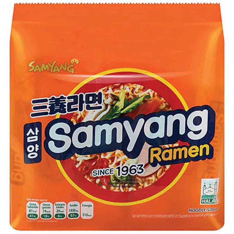 سوپ نودل فوری کره جنوبی رامن با طعم سبزیجات و قارچ سامیانگ بسته 5 عددی Samyang Ramen