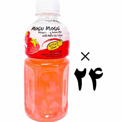 نوشيدني توت فرنگي با تكه هاي نارگيل موگو موگو 24 عددی Mogu Mogu