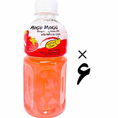 نوشيدني توت فرنگي با تكه هاي نارگيل موگو موگو 6 عددی Mogu Mogu