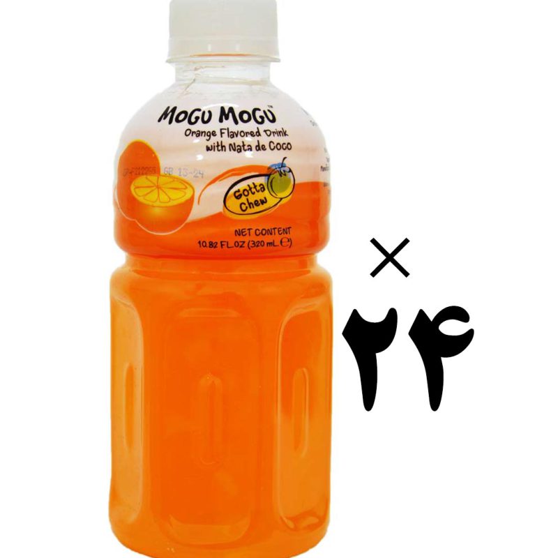 نوشیدنی پرتغالی با تکه های نارگیل موگو موگو 24 عددی Mogu Mogu