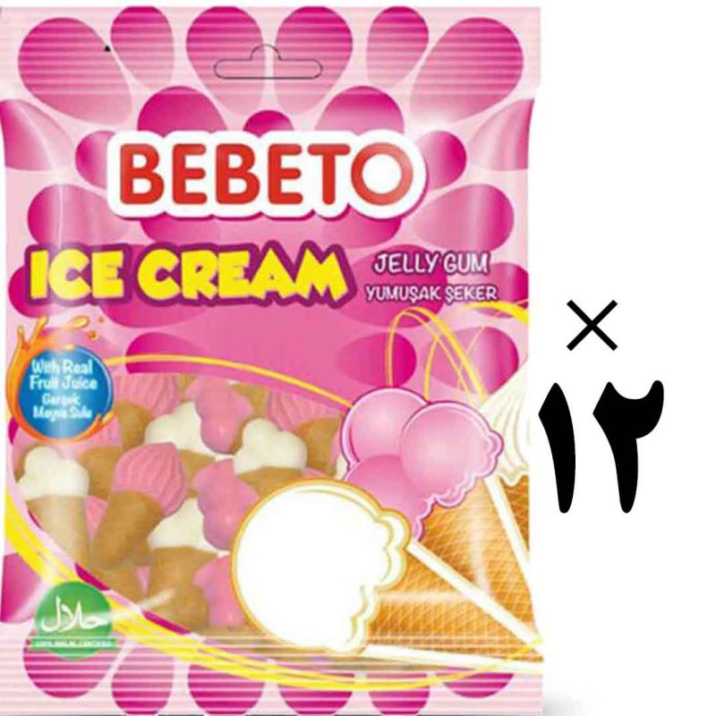 پاستیل طرح بستنی ببتو 12 عددی Bebeto