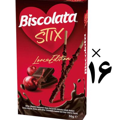 چوب شکلاتی استیکس بیسکولاتا 16 عددی Biscolata Stıx Love
