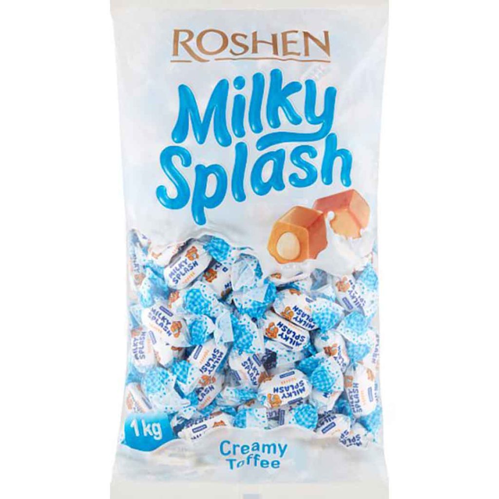 تافی مغز شیری میلکی اسپلش روشن 1 کیلو گرم Roshen Milky Splash