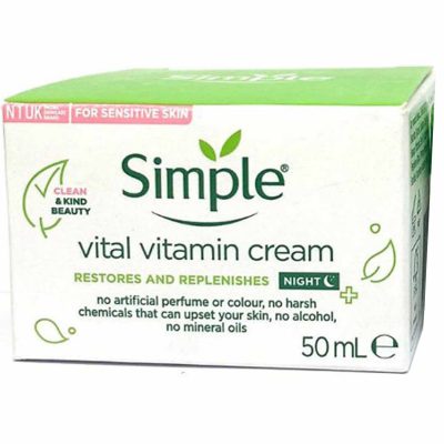 کرم شب سیمپل ۵۰ میلی لیتر مدل Simple Vital Vitamin