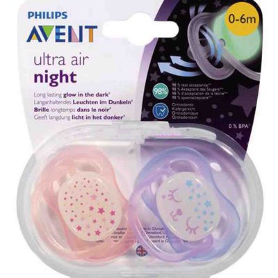 اونت پستانک الترا ایر مناسب برای کودکان بالای 0 الی 6 ماه Philips Avent Ultra Air night