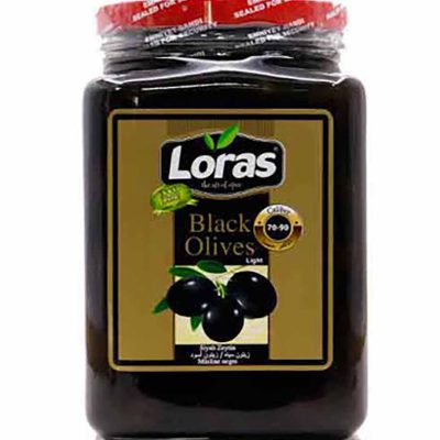 زیتون سیاه با هسته لوراس 1600 گرمی Loras