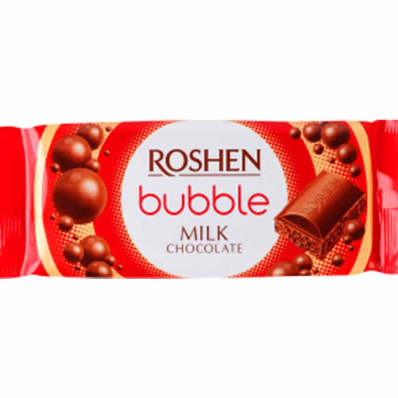 شکلات شیری شکلاتی حباب دار روشن لاکمی روشن 80 گرم Roshen Bubble