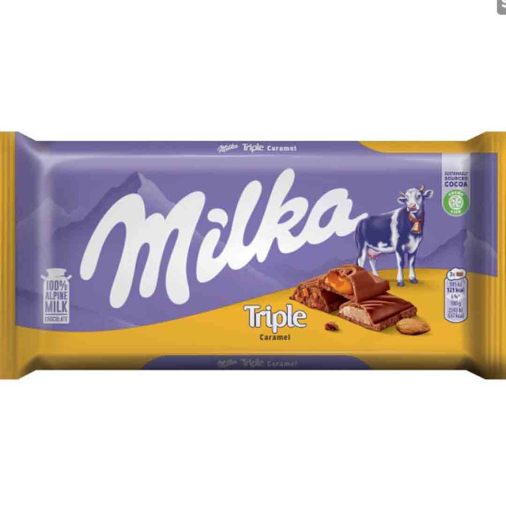 شکلات کاراملی 90 گرم میلکا Milka Triple