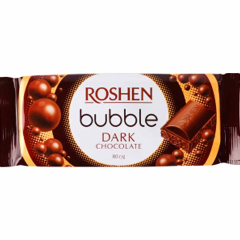 شکلاتی حباب دار تلخ روشن لاکمی روشن 80 گرم Roshen Bubble