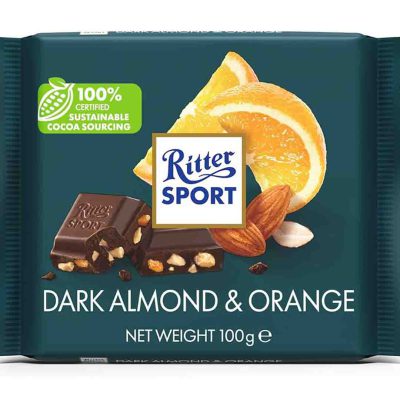 شکلات بادام تیره و نارنجی ریتر اسپرت 100 گرم Ritter Sport