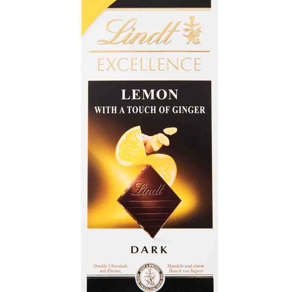 شکلات تیره لیمو و زنجبیل لینت 100 گرمی Lindt Excellence